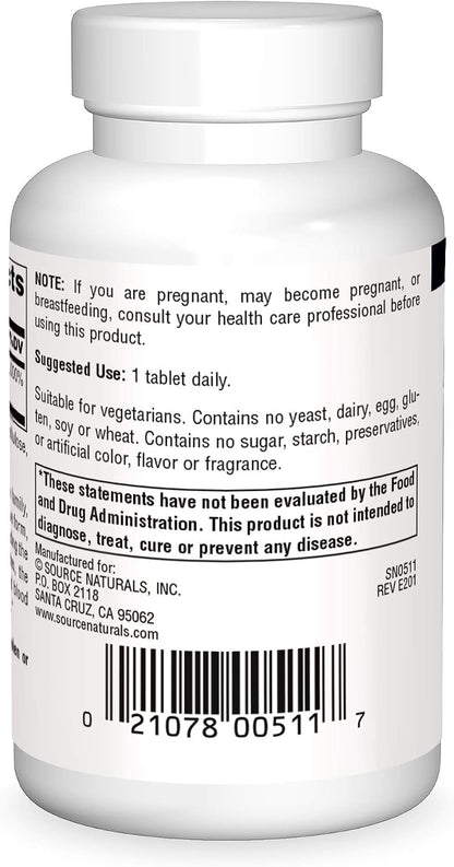 Source Naturals Pantothenic Acid 250 mg - Vitamin B5 Supplement, 100 Tablets