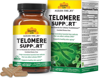 Country Life Ageless Theory Telomere Support – 60 Capsules – Vegan & Gluten-free Anti-Ageing Supplement