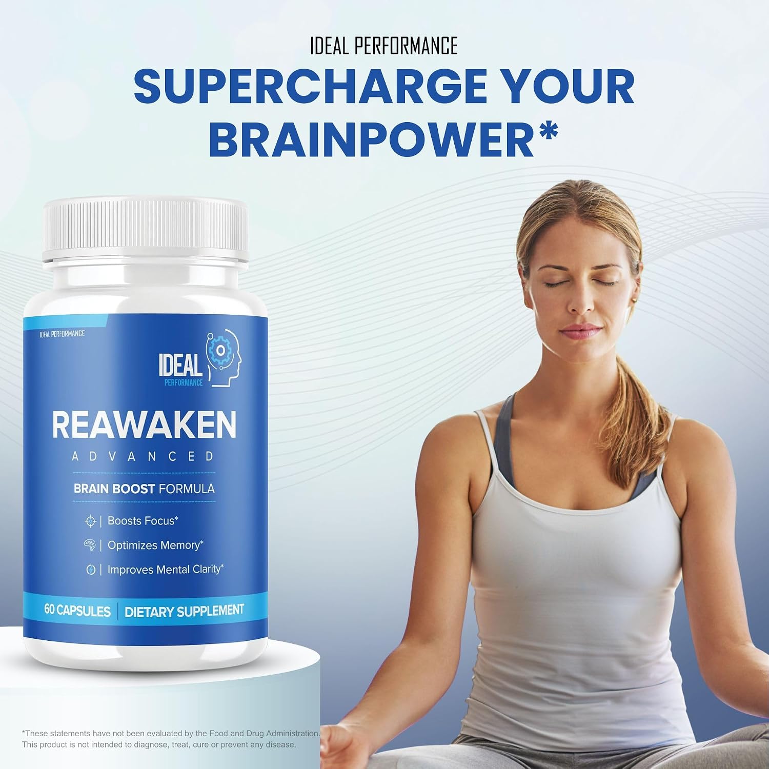 Reawaken Brain Boost Supplement for Memory Advanced Formula (3 Pack - 180 Capsules) - görsel 3