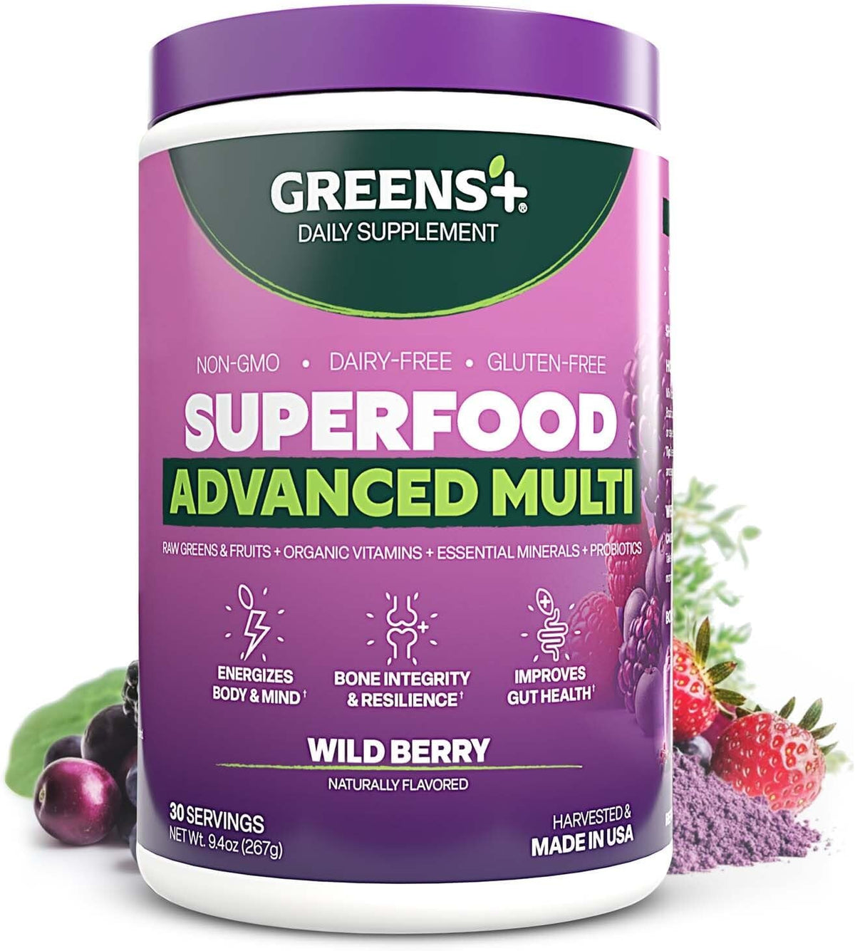 Greens+ Advanced Multi Raw Superfood Powder – Vegan Superfood Greens Supplement - görsel 8
