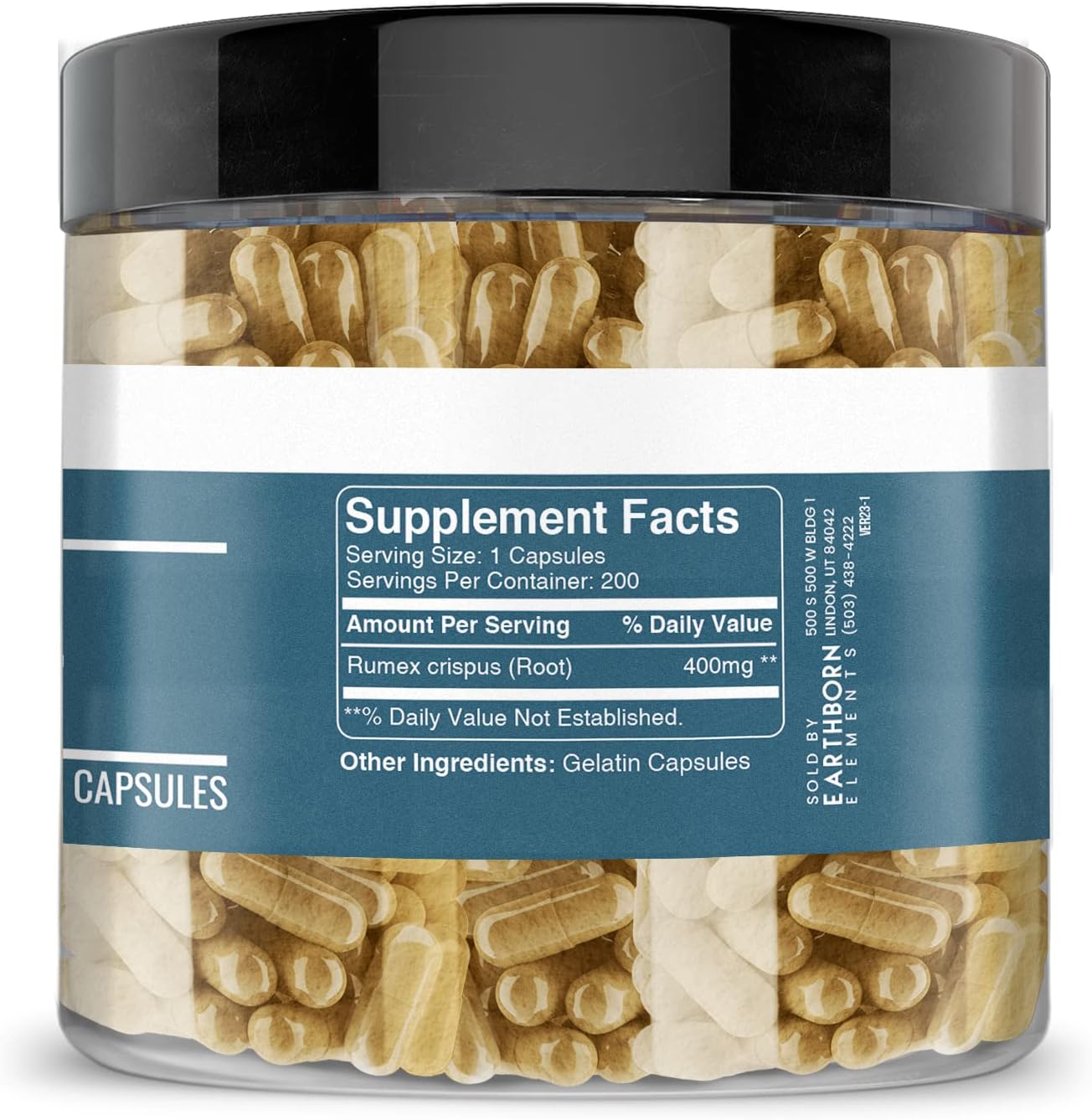 Earthborn Elements Yellow Dock Root 200 Capsules, Pure & Undiluted, No Additives - görsel 4