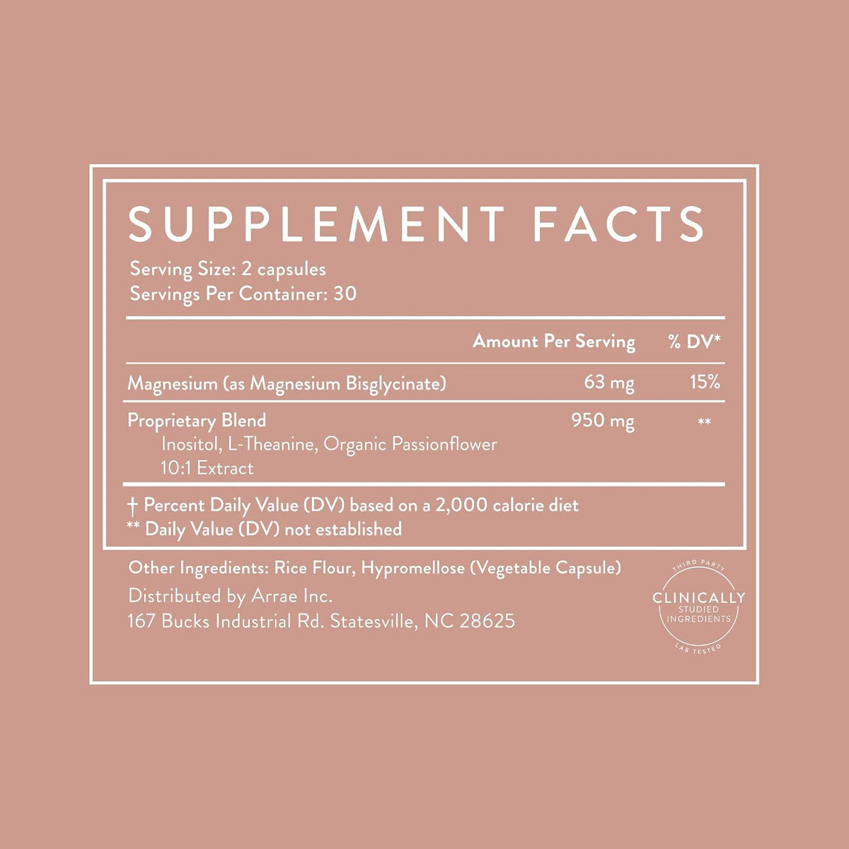 Arrae Calm Cortisol Manager - 60 Stress & Panic Relief Capsules - Mood Support Supplement with L-Theanine, Inositol, Passionflower, & Magnesium to Help You Feel Zen - görsel 7