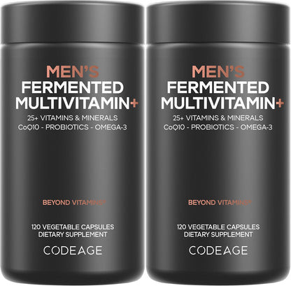 Codeage Men’s Daily Multivitamin – Vegan, Fermented, Wholefoods Blend (2 Pack)