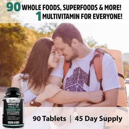 MEGA-M Multivitamin for Men and Women (with Superfoods, Mushrooms and Enzymes)