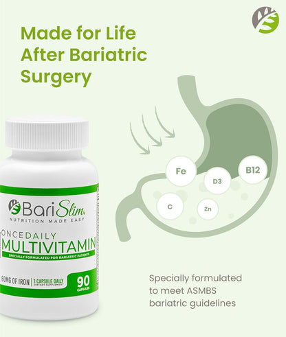 BariSlim Once Daily Bariatric Multivitamin Capsule with 60mg Iron