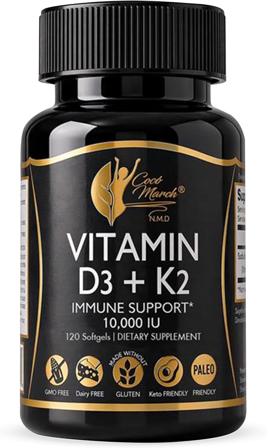 Cocó March N.M.D Vitamin D3+K2 10,000 IU - High Potency Supplement for Women & Men - görsel 1