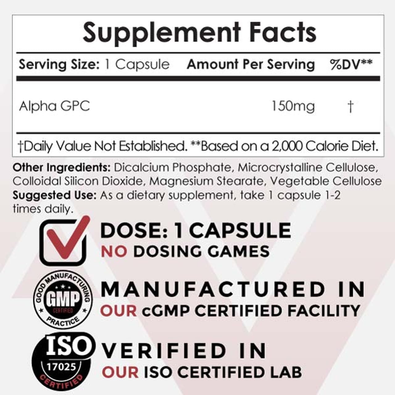 Nootropics Depot Alpha GPC Capsules (150mg, 180 Count) - görsel 3