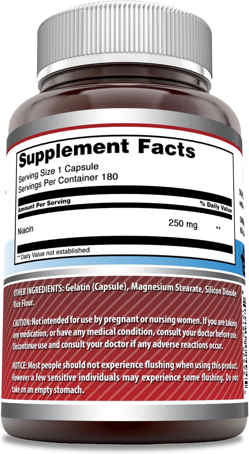 Amazing Formulae Niacin (Vitamin B3) 250 mg, 180 Capsules - görsel 2