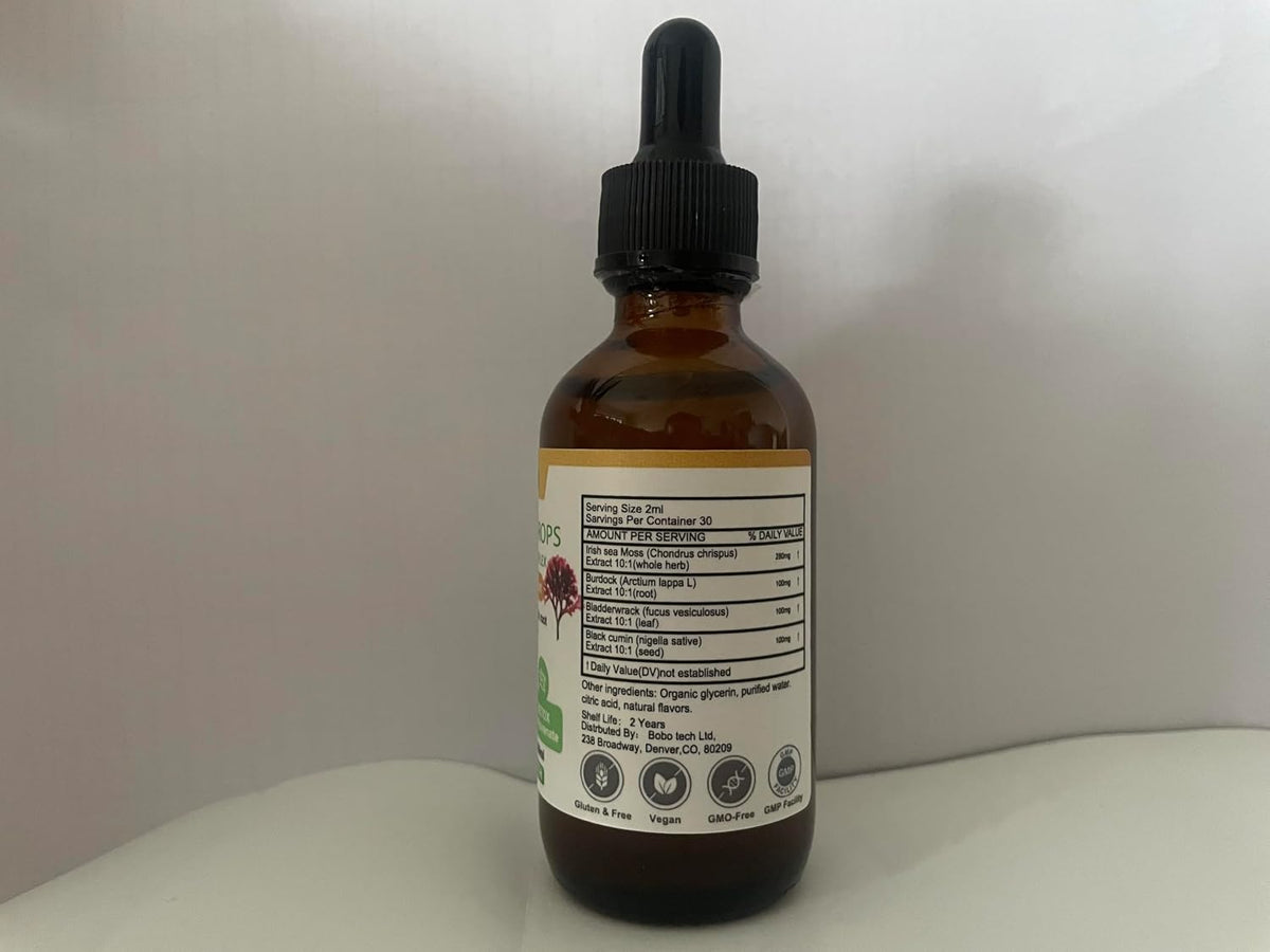 Biduka Irish Sea Moss Drops with Black Seed Oil, Bladderwrack, Burdock Root, Bromelain, Vitamin C and Zinc - Multimineral Liquid Supplement for Immune, Joint, Digestion, and Ageing Support - görsel 7