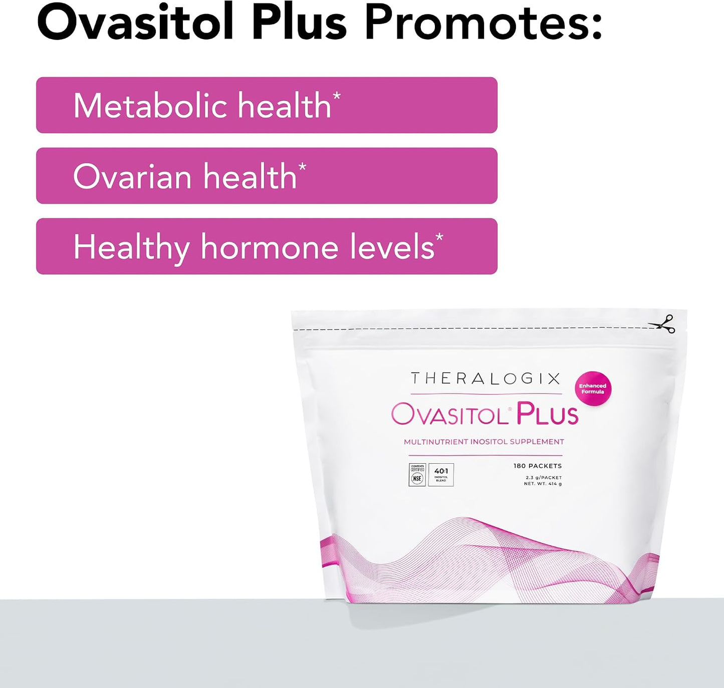 Theralogix Ovasitol Plus Metabolic Health Supplement - Myo-Inositol & D-Chiro Inositol+Chromium Picolinate+Alpha-lactalbumin & Vitamin D - 90-Day Supply - Unflavoured - 180 Count - görsel 8
