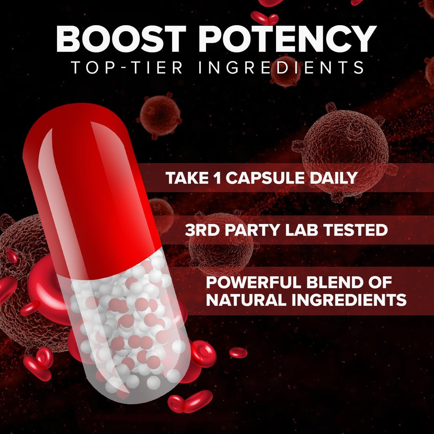 Blood Flow Max Capsules – Advanced Formula with All-Natural Vitamins, Extra Strength Support (2 Pack, 120 Capsules) - görsel 3