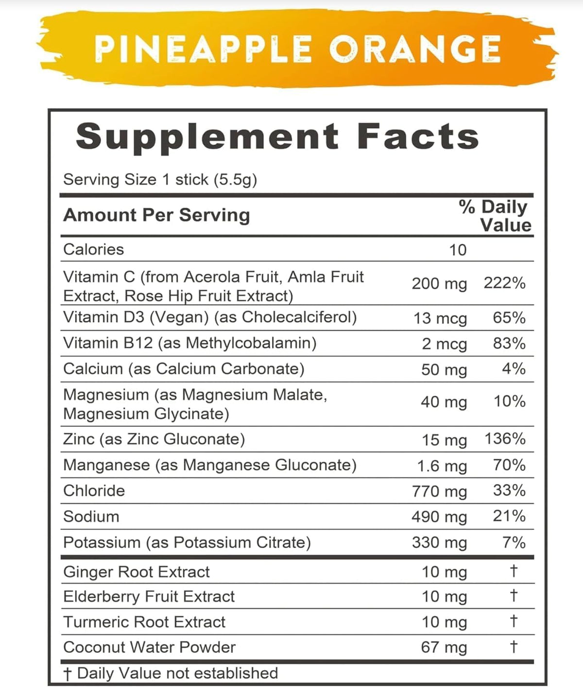 REDMOND Re-Lyte Immunity Multivitamin Food Supplement Mix (Pineapple Orange) - görsel 3