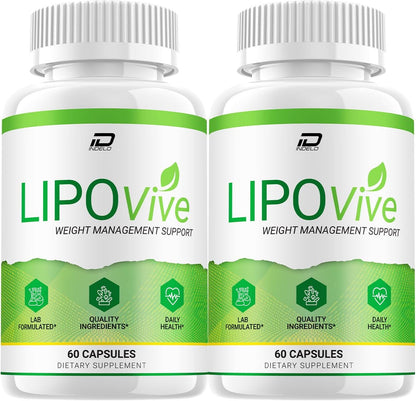 Lipo Vive Capsules - LipoVive Advanced Formula, Dietary Supplement, Maximum Strength (2 Pack, 120 Capsules)