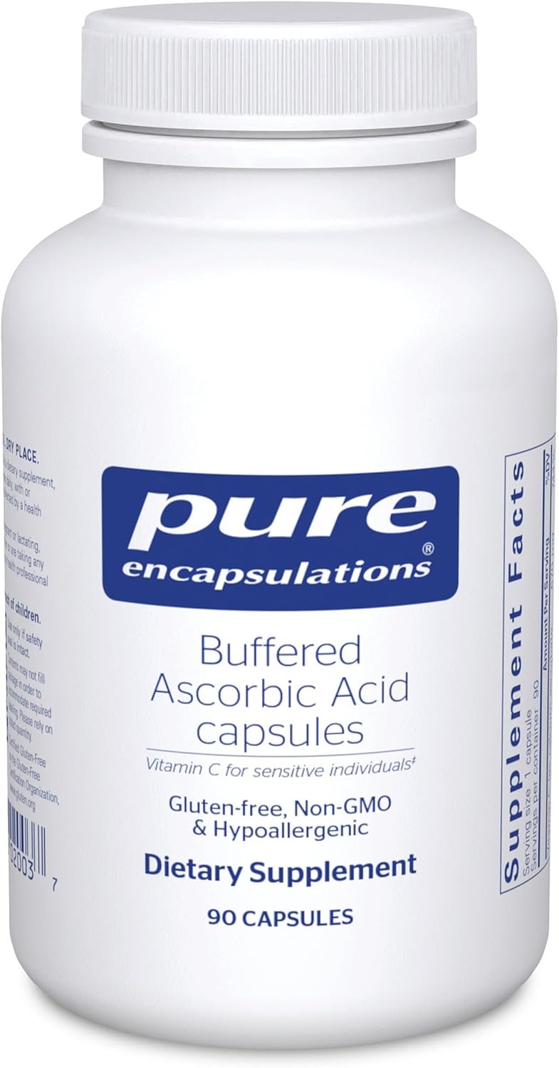 Pure Encapsulations Buffered Ascorbic Acid Capsules | Vitamin C for Sensitive Individuals | 90 Capsules - görsel 1