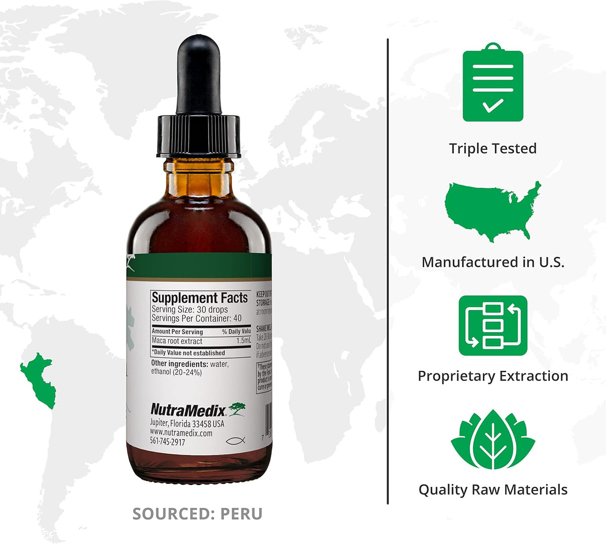 NutraMedix Maca Liquid Tincture – Peruvian Maca Root Extract – Mood & Hormonal Support – 60ml - görsel 2