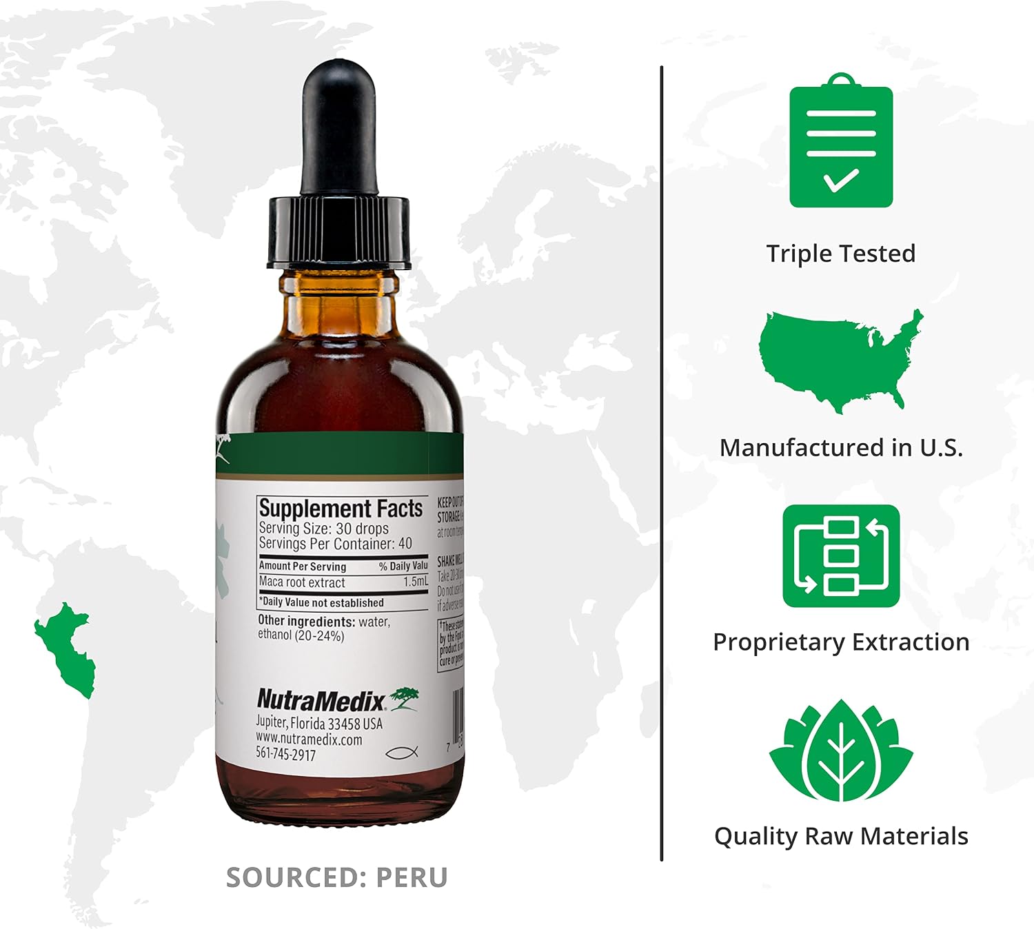 NutraMedix Maca Liquid Tincture – Peruvian Maca Root Extract – Mood & Hormonal Support – 60ml - görsel 2