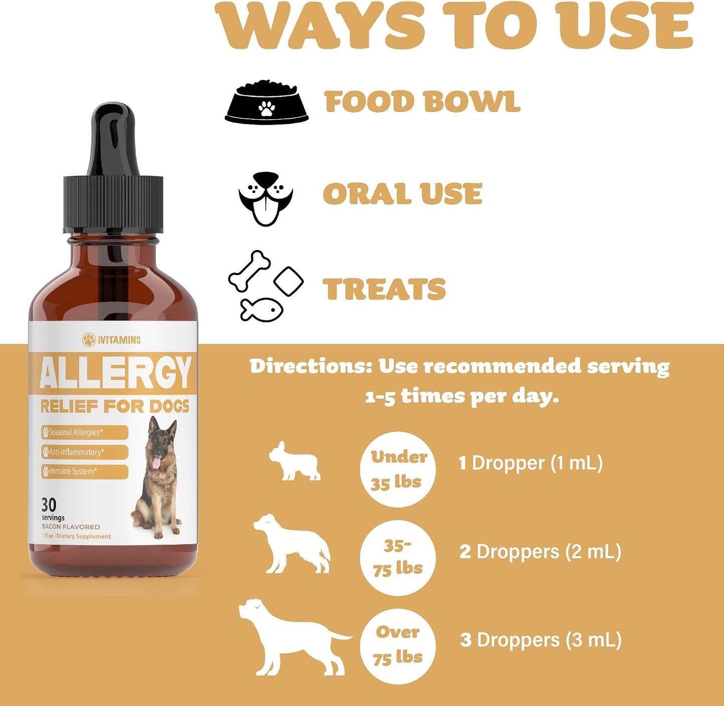 Natural Dog Allergy Relief - Liquid Herbal Supplement for Itching & Seasonal Allergies (30 ml) - görsel 6