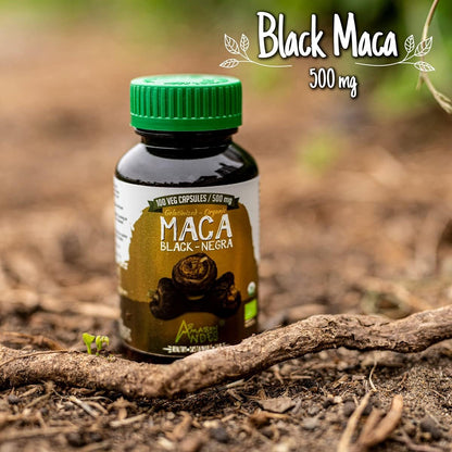 Black Maca Root Capsules – Organic Vegan Supplement for Men's Vitality