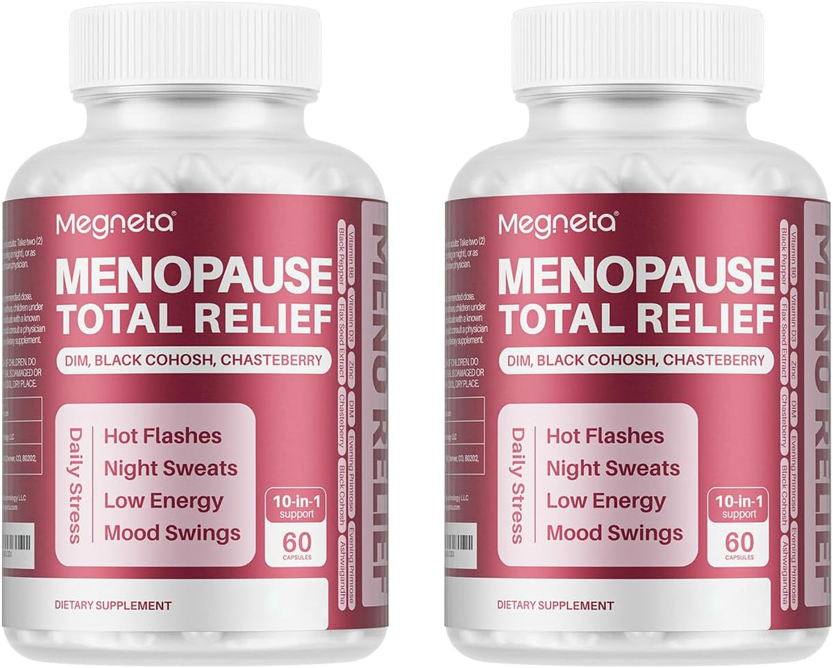 MEGNETA Menopause Care - with DIM, Black Cohosh, Chasteberry, Evening Primrose, Flaxseed & Ashwagandha, 60 Capsules - görsel 5
