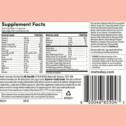 me today Daily Multivitamin for Women – Women's Multivitamin & Multimineral Supplement with 27 Vitamins & Minerals including Vitamin A, D, C, Zinc, Magnesium & More for Daily Support – 2 Months' Supply, 30 Vegetarian Servings