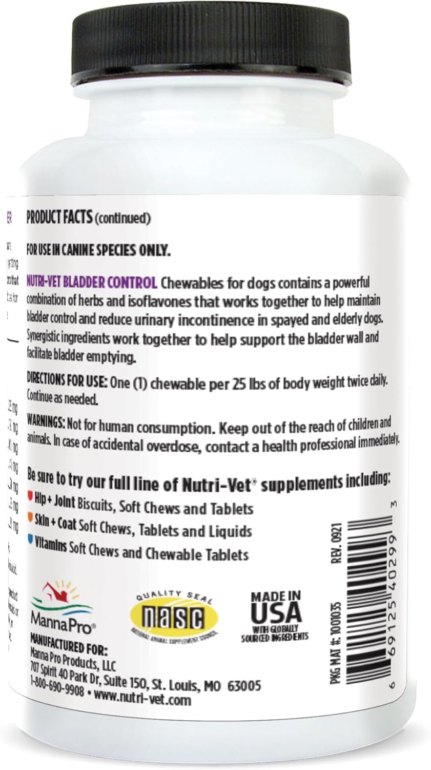 Nutri-Vet Bladder Control Supplement for Dogs - Cranberry & Pumpkin Seed Formula - 90 Tablets - görsel 8