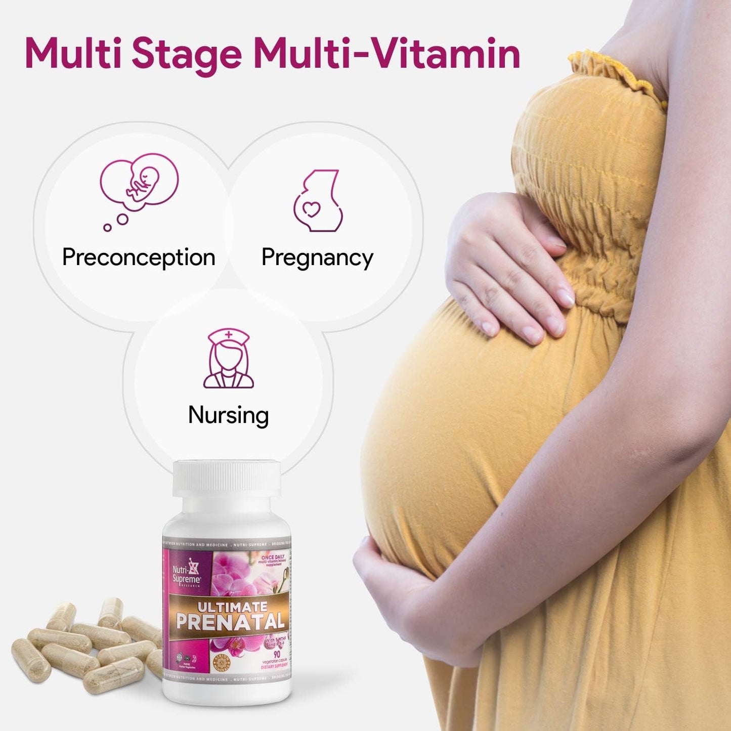 Nutri Supreme Ultimate Prenatal Vitamins, 90 Veggie Capsules - görsel 4