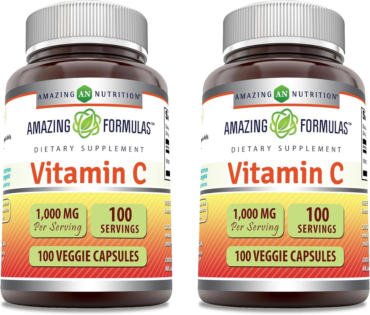 Amazing Formulae Vitamin C Supplement | 1000 mg | Veggie Capsules | Non-GMO | Gluten-Free | Made in USA (100 Count, 1 Pack) - görsel 6