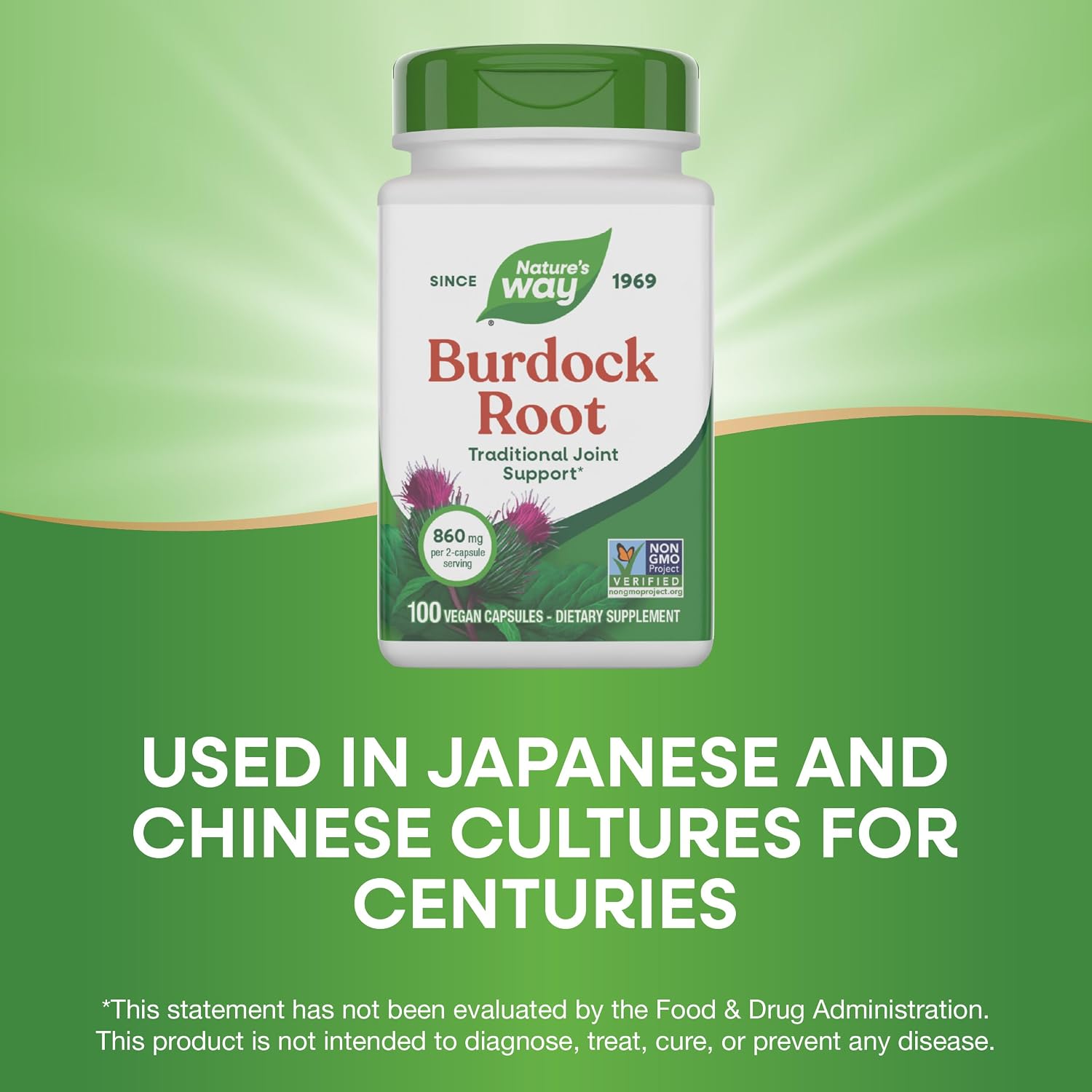 Nature's Way Burdock Root, Traditionally Used for Joint Health, 100 Vegan Capsules (Packaging May Vary) - görsel 4