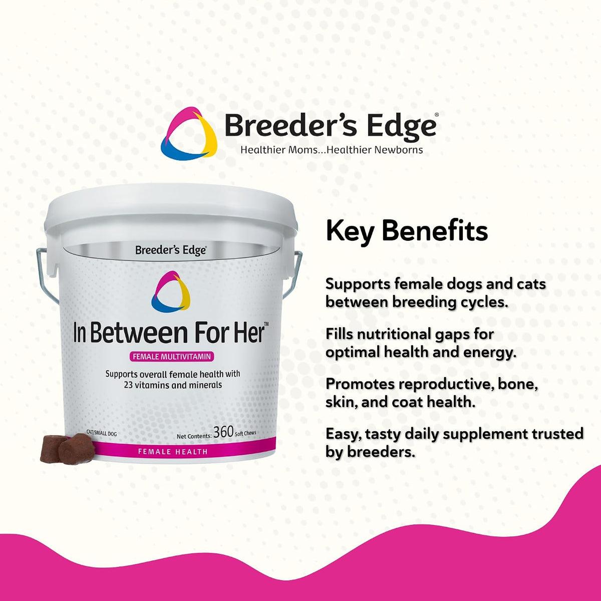 Breeder's Edge In Between for Her - Daily Multivitamin for Breeding Dogs and Cats (360 Chewable Tablets) - görsel 3