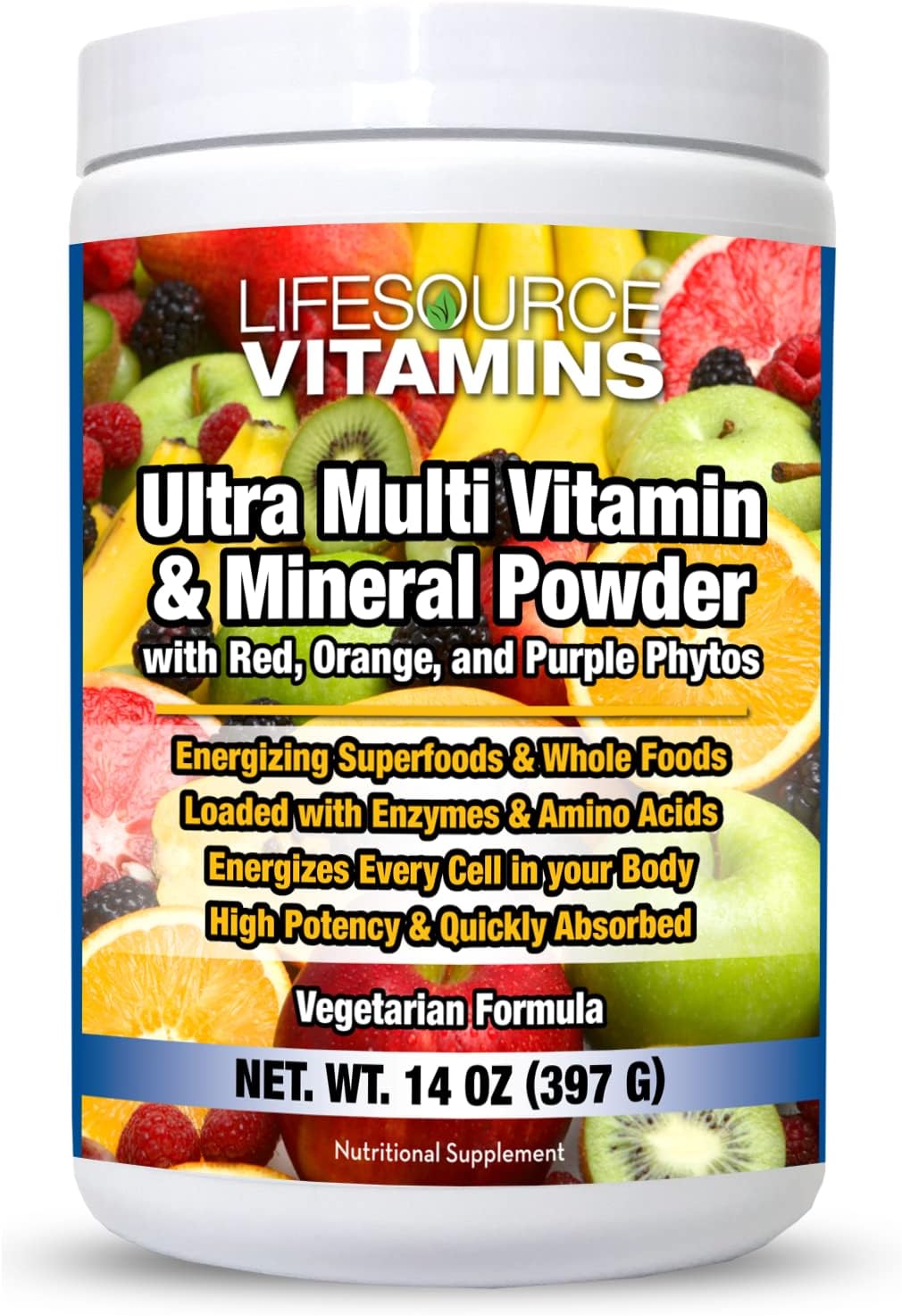 LifeSource Vitamins Ultra Multi Vitamin & Mineral Powder with Phyto Reds, Phyto Purples & Phyto Oranges – 30 Day Supply - görsel 6