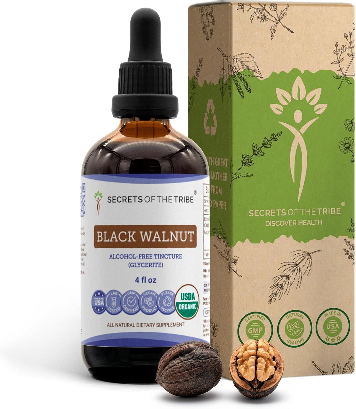 Secrets of the Tribe Black Walnut USDA Organic Alcohol-Free Extract, 2 oz - görsel 7