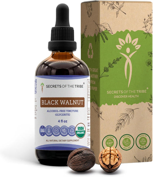 Secrets of the Tribe Black Walnut USDA Organic Alcohol-Free Extract – High-Potency Herbal Drops
