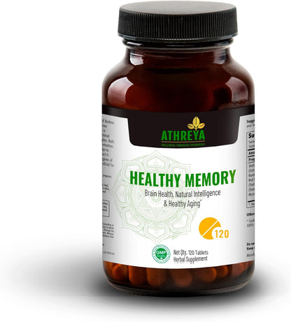 Athreya Herbs Healthy Memory Tablets | 120 Tablets | Ayurvedic Herbal Food Supplement for Brain & Memory
