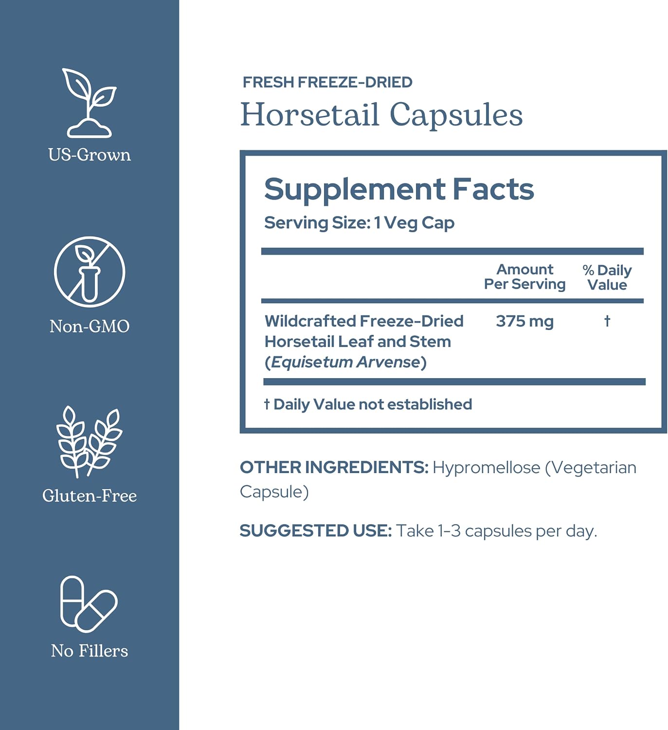 Eclectic Herb Horsetail Capsules - Mineral and Nutritional Support for Hair, Skin and Nails, Freeze-Dried, 90 Capsules - görsel 2