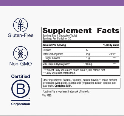 Metagenics NuSera - Chocolate-Flavoured Chewable Stress & Calm Support with Lactium - 30 Tablets