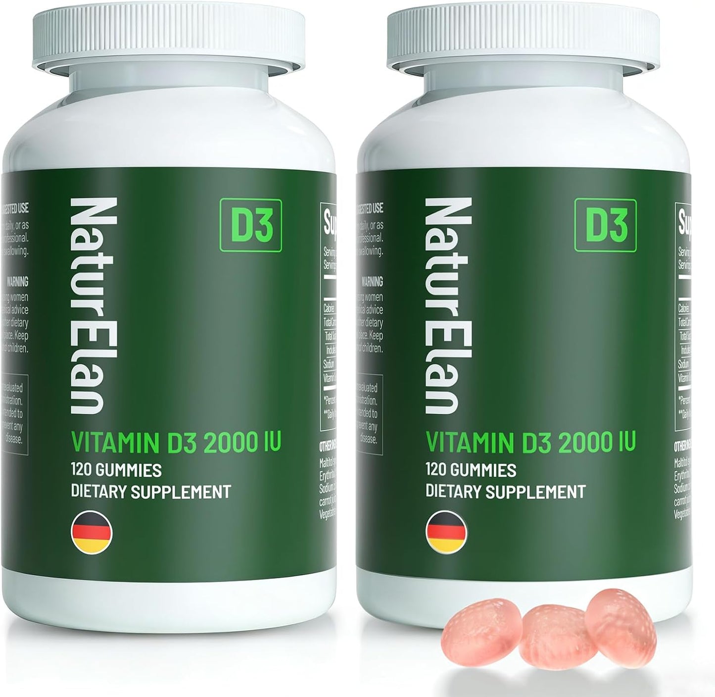 Vitamin D3 Gummies – 120 Gummies, 2000 IU, Sugar Free, Peach Flavour, Vegan & Gluten-free - görsel 8