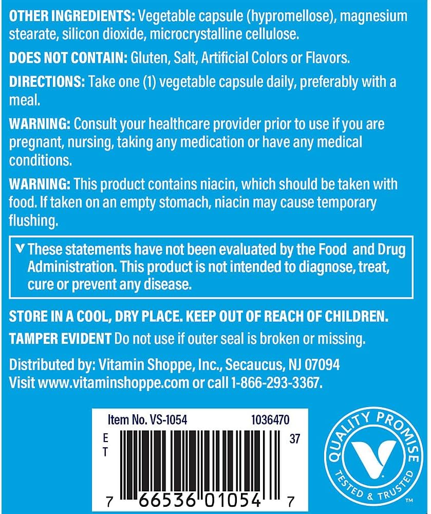 The Vitamin Shoppe Vitamin B-Complex Supplement, High-Potency B Vitamins for Energy Metabolism, Nervous System & Stress Support, Gluten Free, 100 Vegetable Capsules - görsel 3