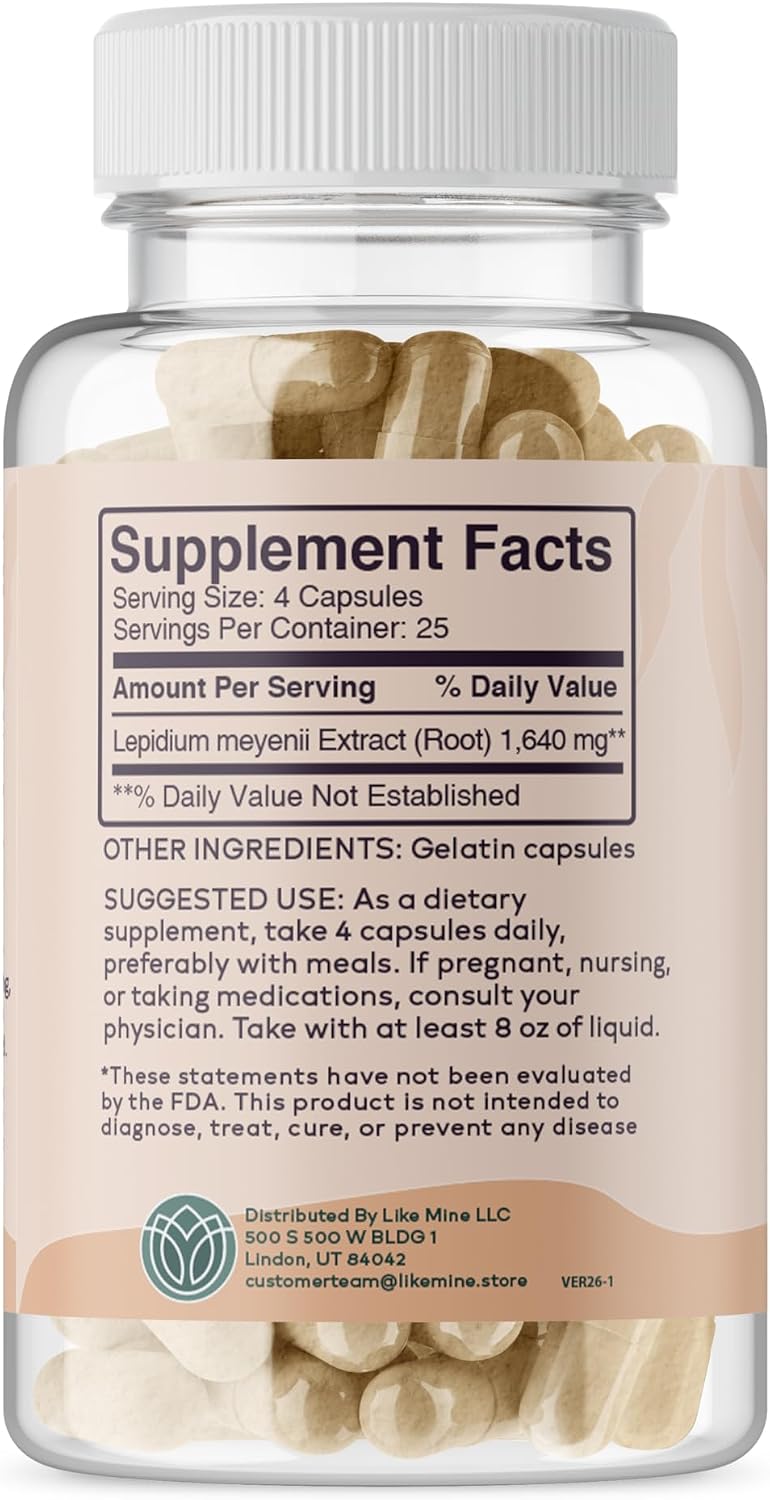 Pure Maca Root Capsules (100) - No Fillers, Single Ingredient - görsel 2