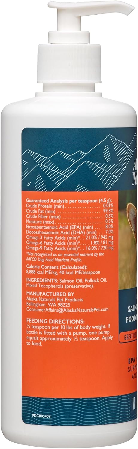 Alaska Naturals Wild Alaska Salmon Oil Formula Dog Food Topper – EPA and DHA Omega-3 Supplement - görsel 2