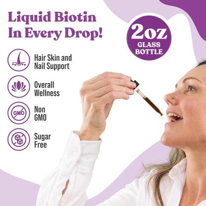 Rejuvica Health Active Biotin – Advanced Liquid Biotin Supplement – 5000mcg Support for Hair, Skin & Nails