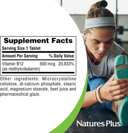NaturesPlus Vitamin B12 500 mcg – 90 Tablets