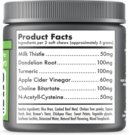 LEGITPET Liver & Kidney Support for Dogs with Milk Thistle, Dandelion Root & Turmeric - 120 Soft Chews