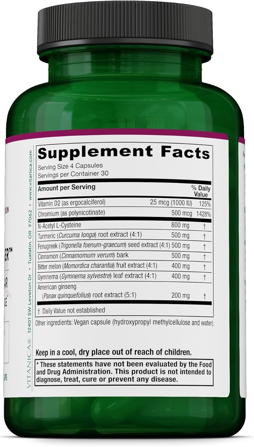 Vitanica Metabolic Manager – Herbal Supplement for Metabolic Support with Vitamin D – Vegan – 120 Capsules - görsel 2