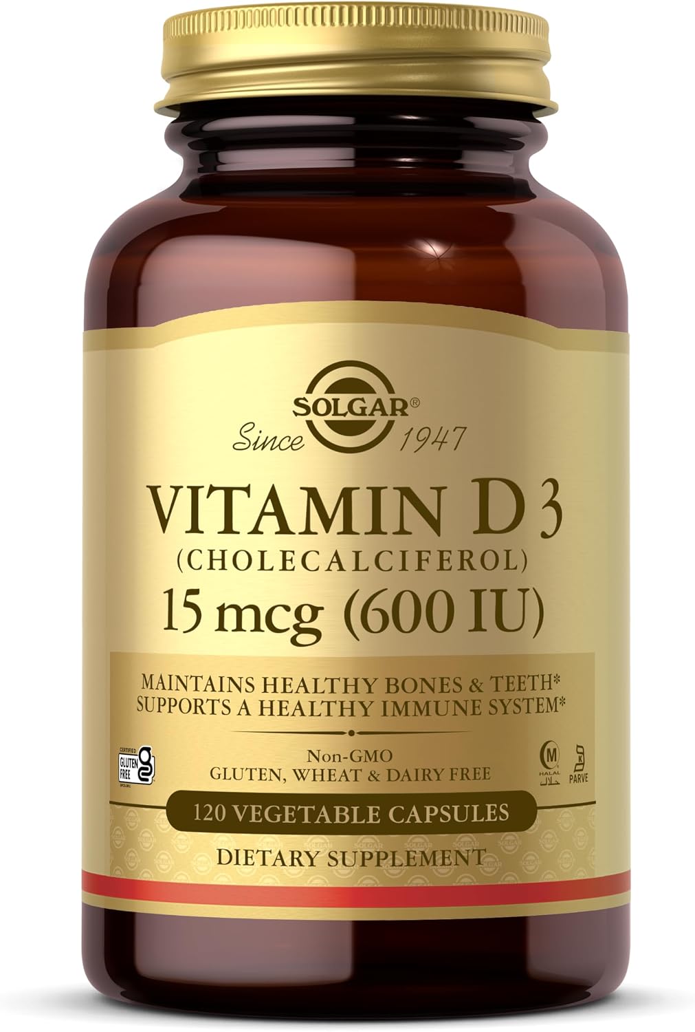Solgar Vitamin D3 (Cholecalciferol) 600 IU (15 mcg), 120 Vegetable Capsules - görsel 2