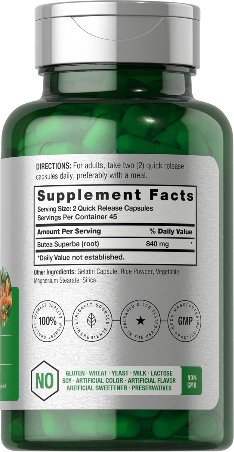 Horbäach Butea Superba Root Food Supplement - 840mg, 90 Capsules - görsel 2