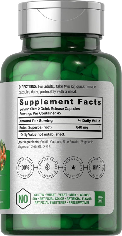 Horbäach Butea Superba Root Food Supplement - 840mg, 90 Capsules