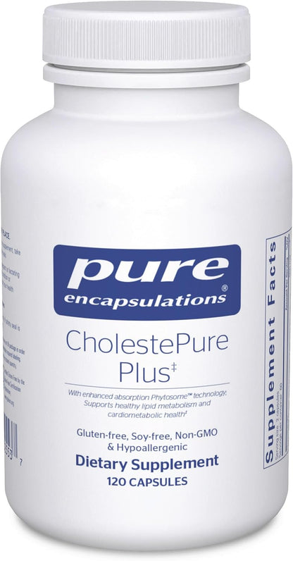 Pure Encapsulations CholestePure Plus - Berberine & Citrus Bergamot Food Supplement - Supports Normal Lipid Metabolism - 120 Capsules