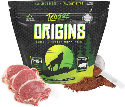 Origins 5-in-1 Dog Supplement – Powdered Meal Topper with Natural Omega-3 Fish Oil (900 g)