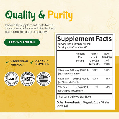 Kiddivit Baby Vitamin A & D Liquid Drops with Vitamin E