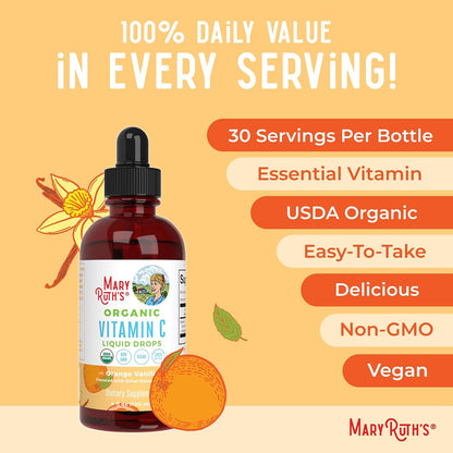 MARYRUTH'S Organic Vitamin C Supplement, Liquid Drops, 118 ml